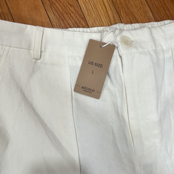NWT🌸UTCOCO COLLECTION white joggers pants with pockets - Picture 5 of 17
